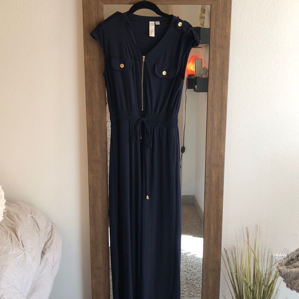 Navy and gold pant jumper